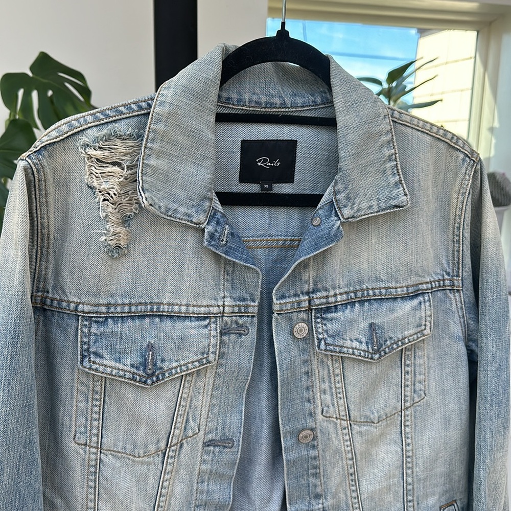Rails Knox Distressed Denim Jacket - image 4